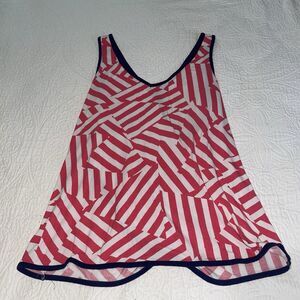 Soma Red and‎ White Striped Pajama Tank Top Size M